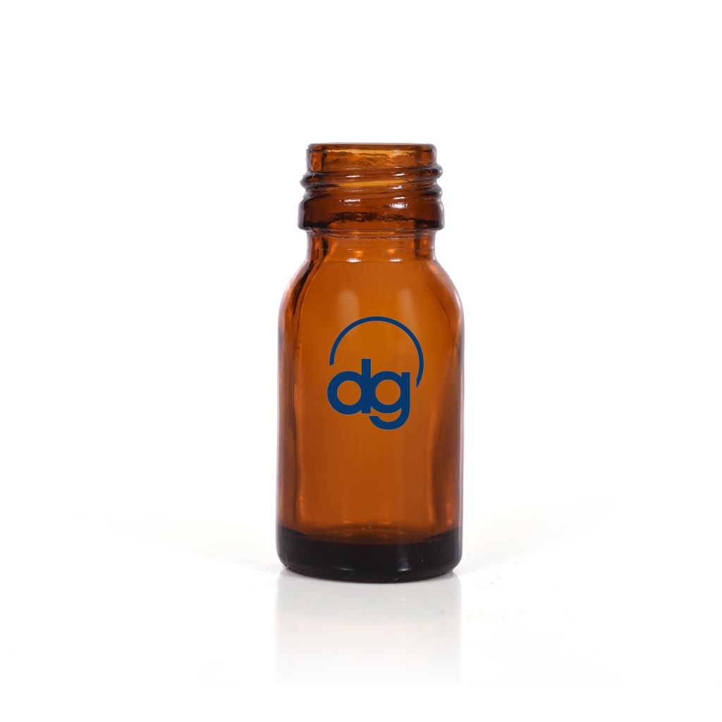 PABL-0018-008: 18ml Round Amber Glass Bottle